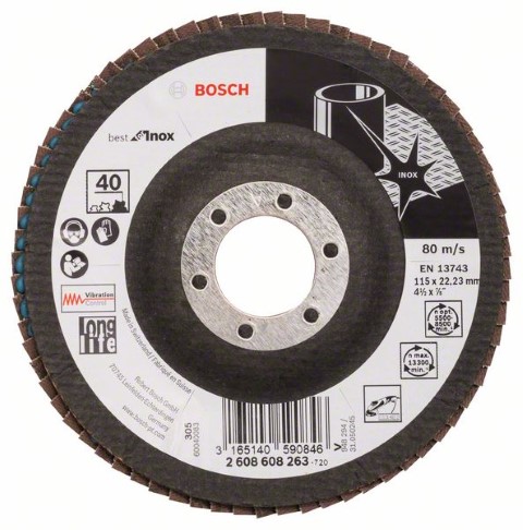 BOSCH FLAP DISC 115 MM X 22.2 MM 